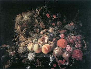 科內利斯 德 裡姆 Still-Life with Flowers and Fruit